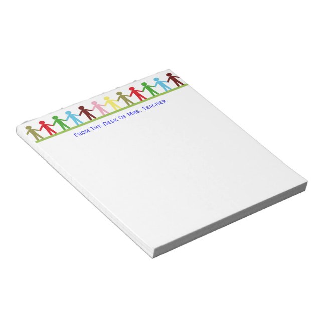 Kids Around the World Holding Hands Custom Notepad (Angled)