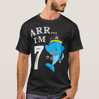 Kids ARR IM 7 Birthday Pirate  I 7th Birthday Shar T-Shirt