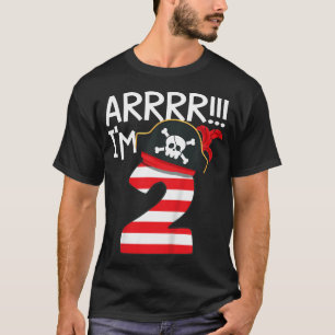 Kids Arrr I'M 2 Cool Pirate Theme 2Nd Birthday  T-Shirt