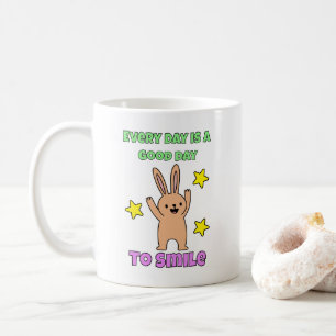Kids Art Every Day Is A Good Day To Smile Bunny Coffee Mug