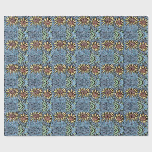 Kids Art for CHOC - Sunflowers Forever Wrapping Paper (Flat)