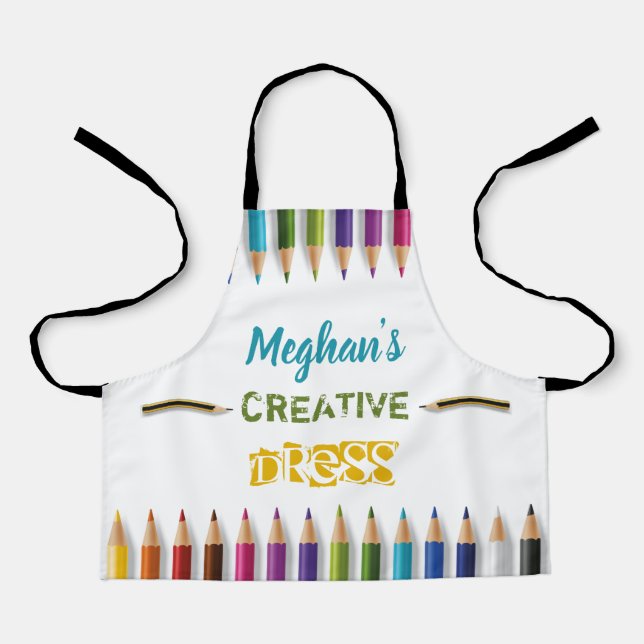 Kids art personalized name apron (Front)