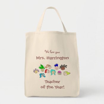 Kids Art  Personalized "teacher Of The Year" Bag by PartyPrep at Zazzle