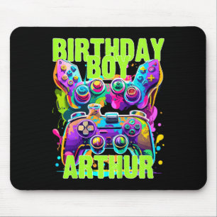 Kids Arthur Birthday Boy Video Game Birthday Gamer Mouse Pad