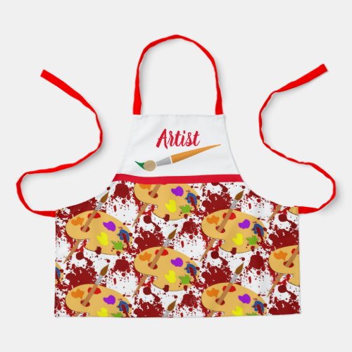 Kids Artist  Painter All Over Print Craft Small Apron