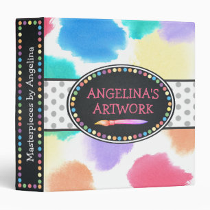 Kids Artwork Artist Keepsake Rainbow 3 Ring Binder