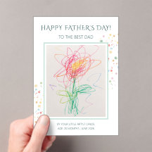 Kids Artwork Happy Fathers Day Photo Acrylic Card