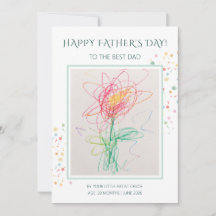 Kids Artwork Happy Fathers Day Photo Greeting Card
