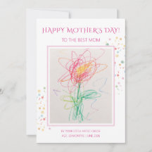 Kids Artwork Happy Mothers Day Photo Greeting Card