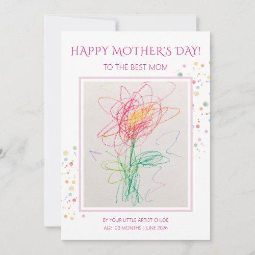 Kids Artwork Happy Mothers Day Photo Greeting Card