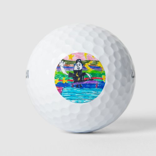 Kids artwork keepsake art photo Dad Fathers Day Golf Balls