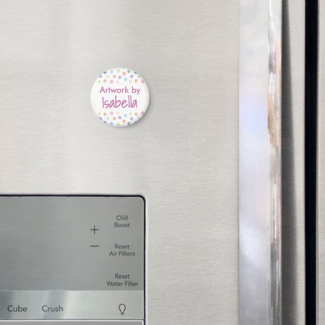 Kids Artwork Name Confetti Dots Magnet (In Situ (Fridge))