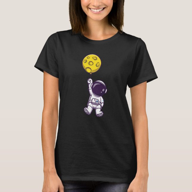 Kids Astronaut Cosmonaut Planet Balloons T-Shirt (Front)