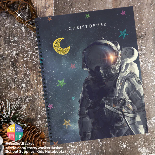 Kids Astronaut  Notebook (Available in multiple sizes, styles and interiors. (College ruled, practice, sketch, etc.))