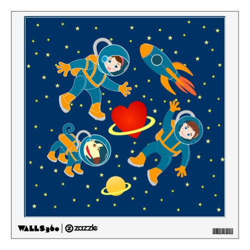 Kids Astronauts love space travel Wall Decal