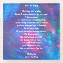 "Kids at Play" poem - Coaster