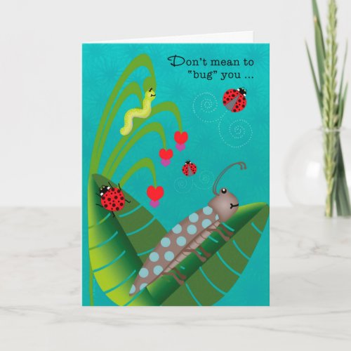 Kids at Summer Camp Funny Bugs Thinking of You Card