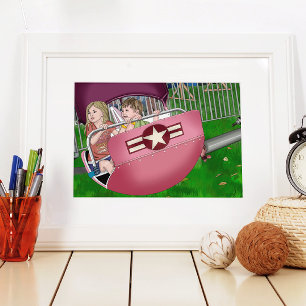 Kids at the Carnival Whimsical Art Poster