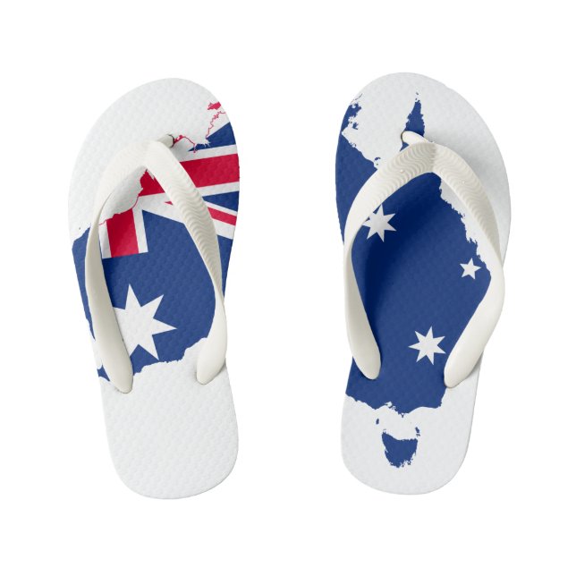 Kids Australia Map Thongs Kid's Flip Flops (Footbed)