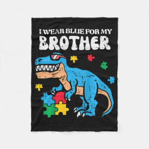 Kids Autism Awareness Blue For My Brother Trex Tod Fleece Blanket