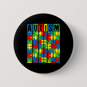 Kids Autism Awareness Puzzle Piece Autistic Boys G Button