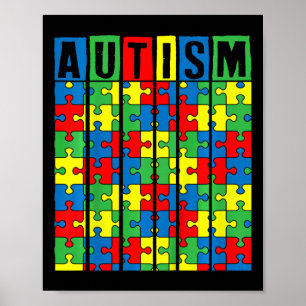Kids Autism Awareness Puzzle Piece Autistic Boys G Poster