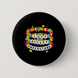 Kids Autistic Girls Love Accept Understand Autism Button