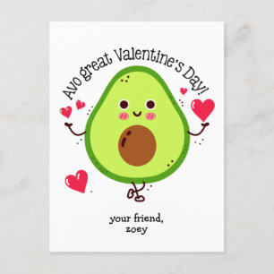 Kids Avocado Valentine's Day Postcard Size