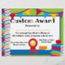 Kids Award Certificate Customizable 8.5x11