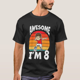 Kids Awesome I'm 8 8th Birthday Dabbing Boys Foot T-Shirt
