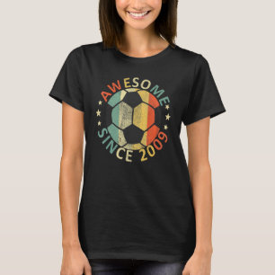 Kids Awesome Since 2009 13th Birthday Soccer Playe T-Shirt