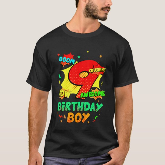 Kids Awesome Since 2013 Comic Style 9 Years Old 9t T-Shirt (Front)