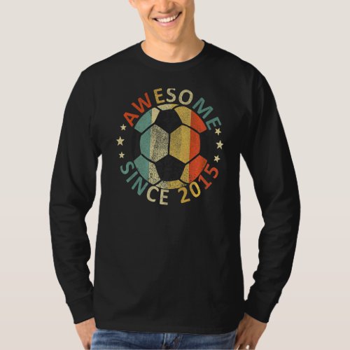 Kids Awesome Since 2015 7th Birthday Soccer Player T_Shirt