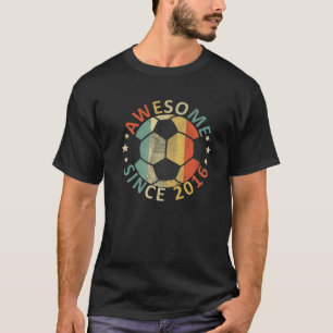 Kids Awesome Since 2016 6Th Birthday Soccer Player T-Shirt