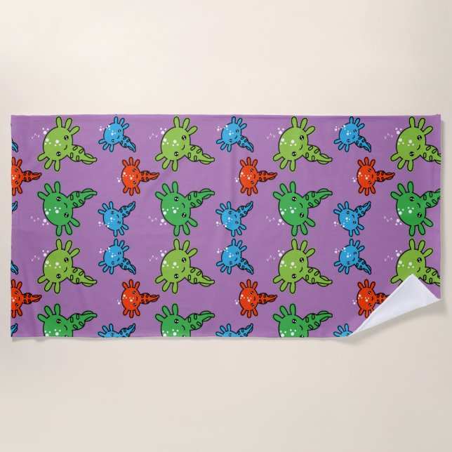 Kids Axototl Salamander Beach Towel (Front)