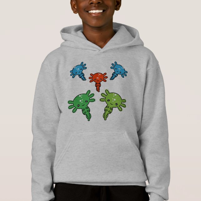 Kids Axototl Salamander Hoodie (Front)
