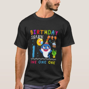Kids Baby Cute Shark 1St Birthday Boy Girl 1 Year T-Shirt