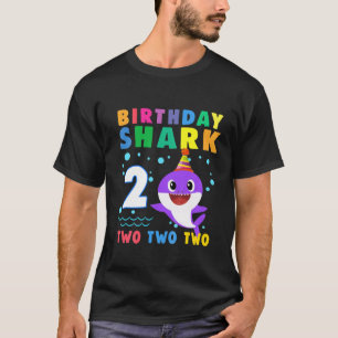Kids Baby Cute Shark 2Nd Birthday Boy Girl 2 Year T-Shirt