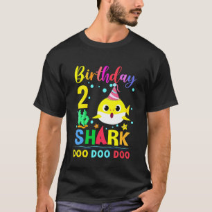 Kids Baby Cute Shark 2nd Birthday Boy Girl 2 Year  T-Shirt
