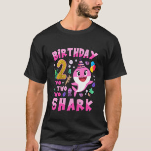 Kids Baby Cute Shark 2nd Birthday Boy Girl 2 Year T-Shirt