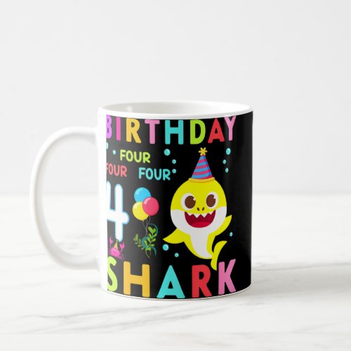 Kids Baby Cute Shark 3rd Birthday Boy Girl 3 Year  Coffee Mug