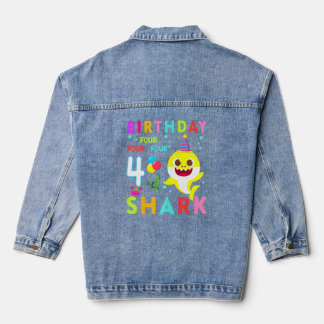 Kids Baby Cute Shark 3rd Birthday Boy Girl 3 Year Denim Jacket