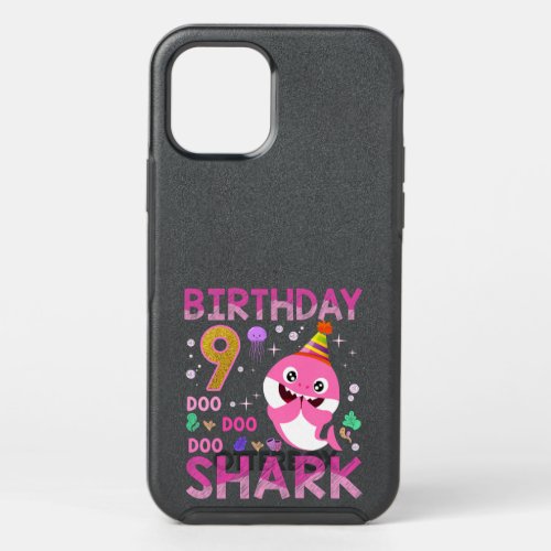 Kids Baby Cute Shark 9th Birthday Boy Girl 9 Year  OtterBox Symmetry iPhone 12 Pro Case