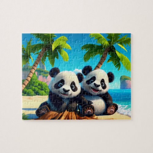 Kids Baby Pandas Jigsaw Puzzle _ Tropical