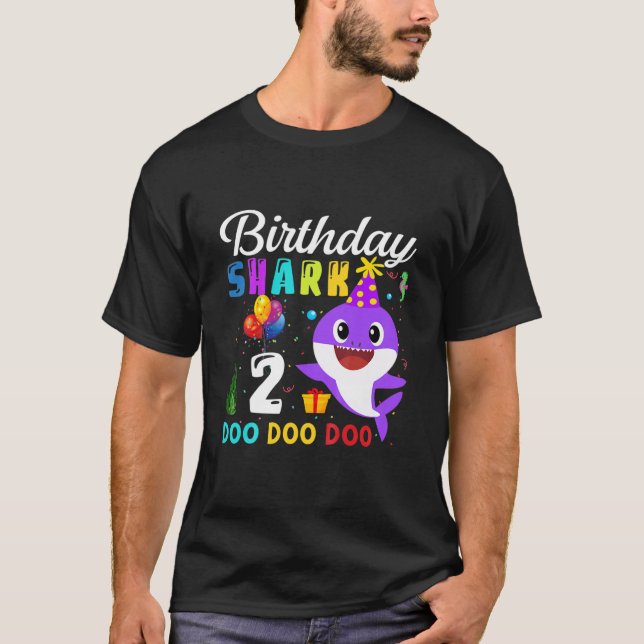 Kids Baby Shark 2Nd Birthday Boy Girl 2 Year Old G T-Shirt (Front)