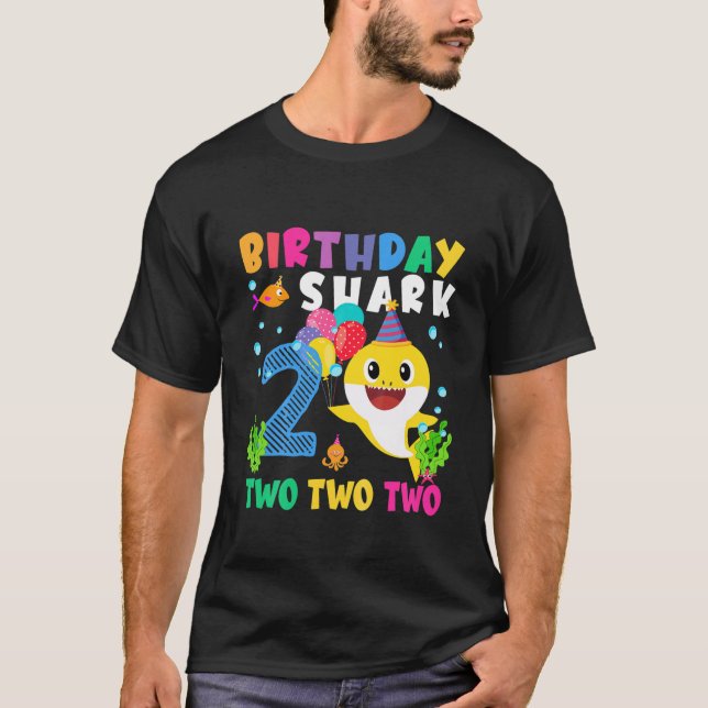Kids Baby Shark 2Nd Birthday Boy Girl 2 Year Old G T-Shirt (Front)