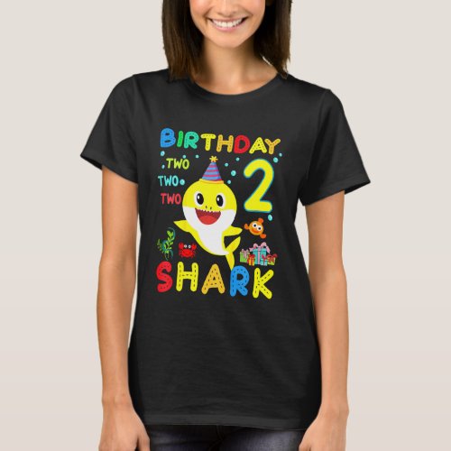 Kids Baby Shark 2nd Birthday Boy Girl 2 Year Old K T_Shirt