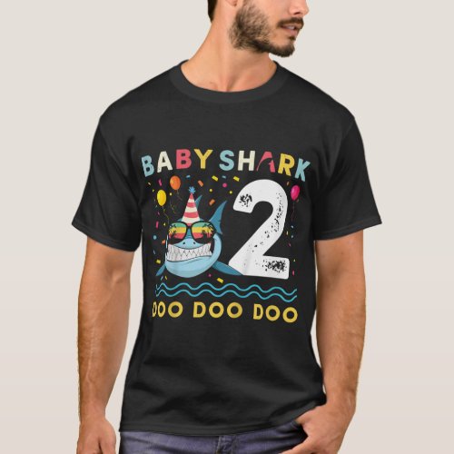 Kids Baby Shark Shirt Toddler 2nd birthday 2 Year