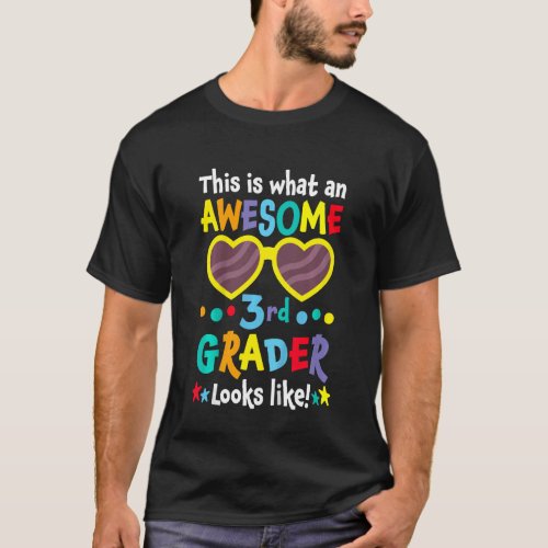 Kids Back To School 3rd Grade Awesome Third Grader T_Shirt