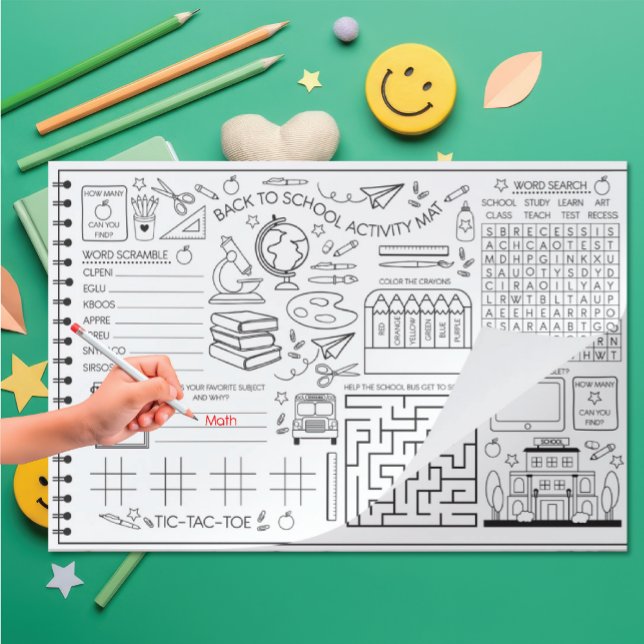 Kids Back to School Activity Pad and Placemat (Creator Uploaded)